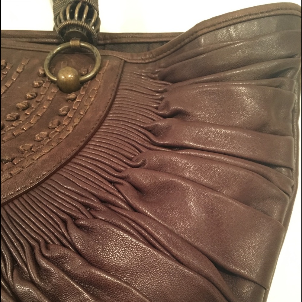 Christian Dior Brown Plisse Grand Panier Bag - Picture 3 of 8